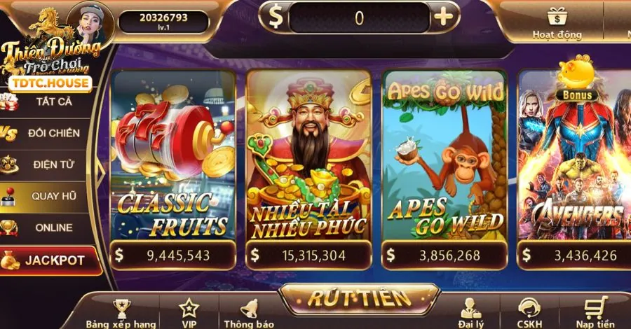 Trò chơi Slot VIP tại 88kim hiện đang mở